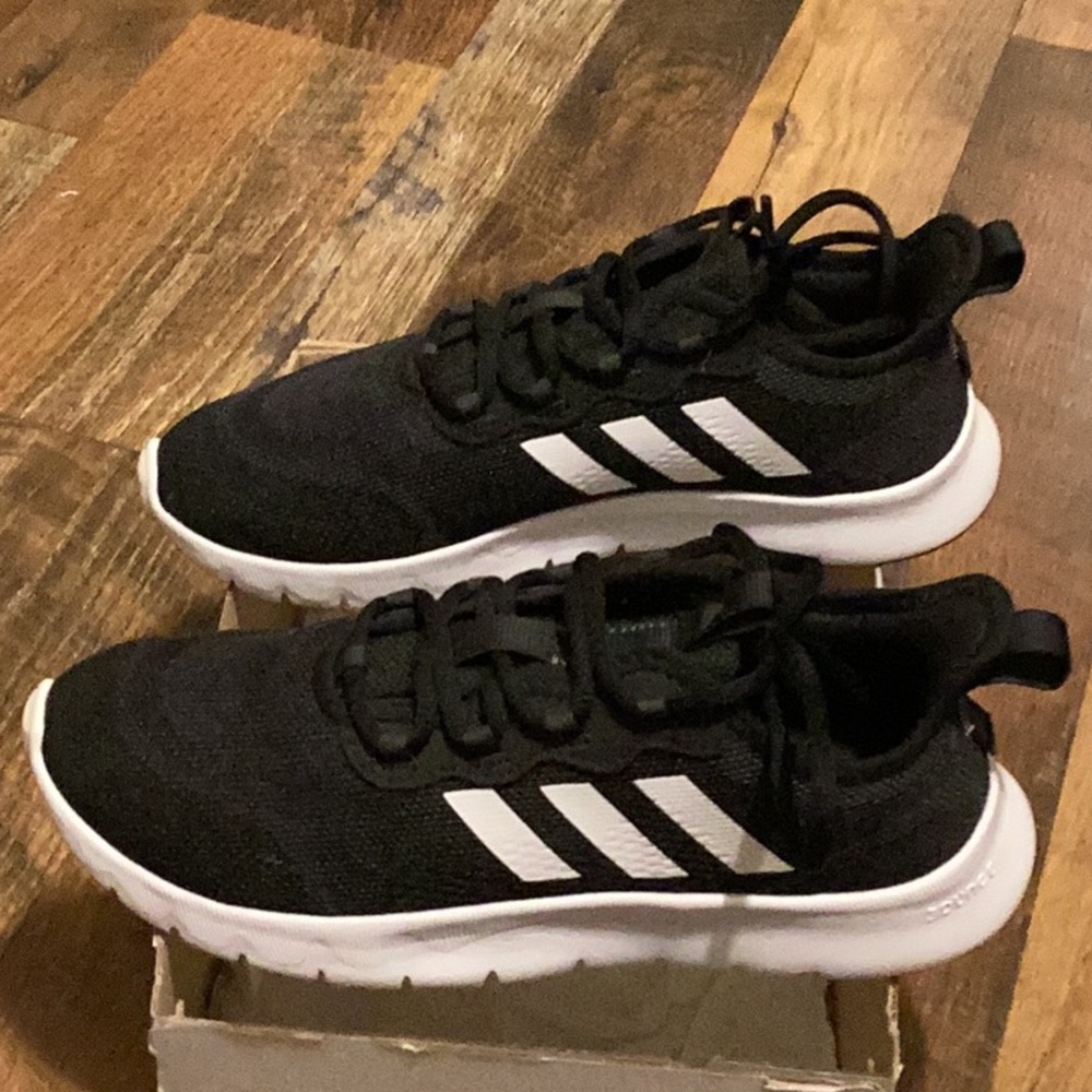 Adidas Nario Move Running Shoes - Black/White Sz 7 - Picture 3 of 10